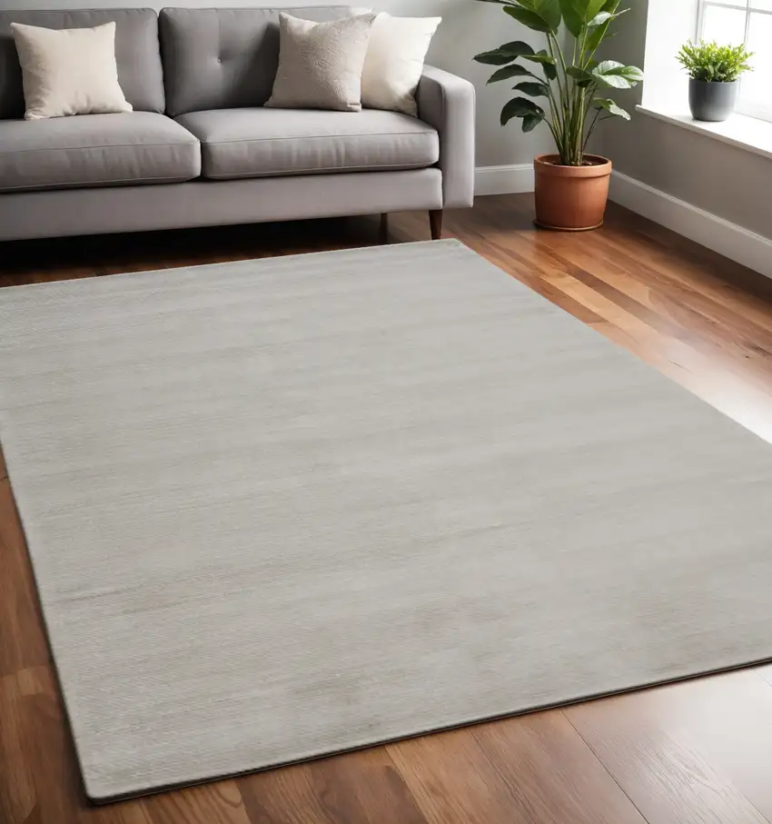 Gray And Silver Hand Woven Area Rug Photo 1