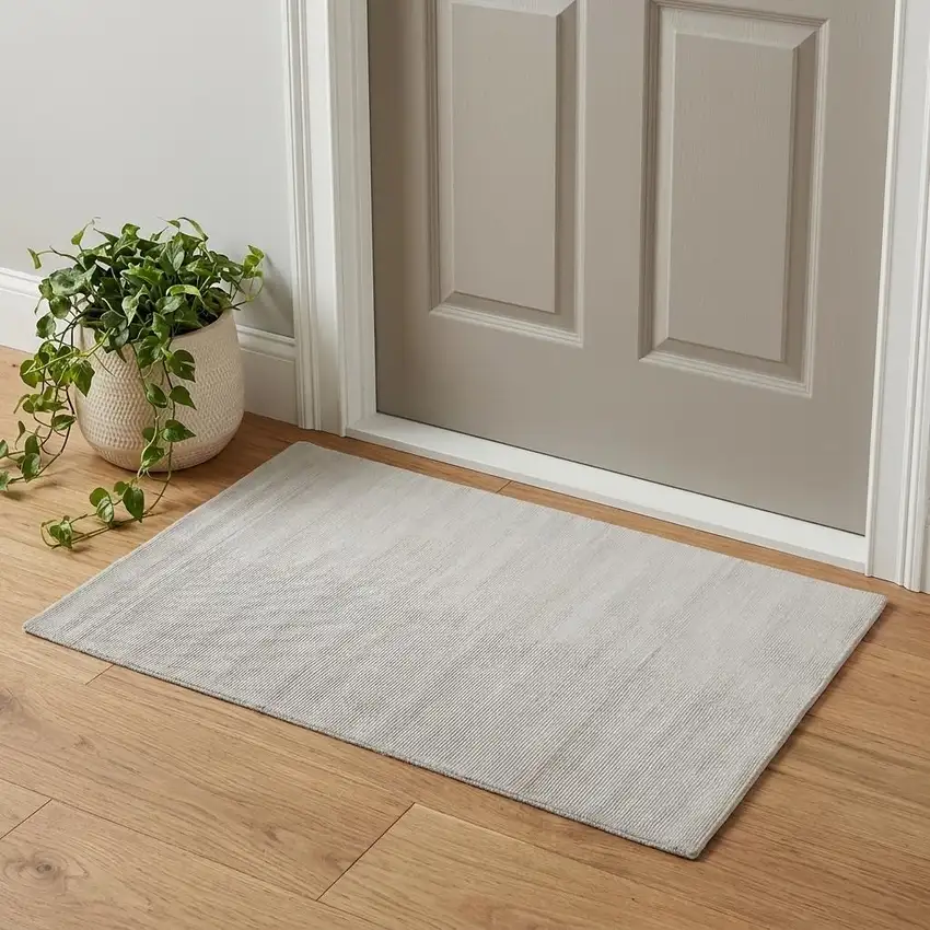 Gray And Silver Hand Woven Distressed Area Rug Photo 1