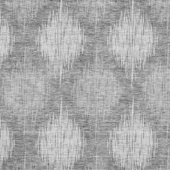 Gray And Silver Ikat Washable Area Rug With UV Protection Photo 3