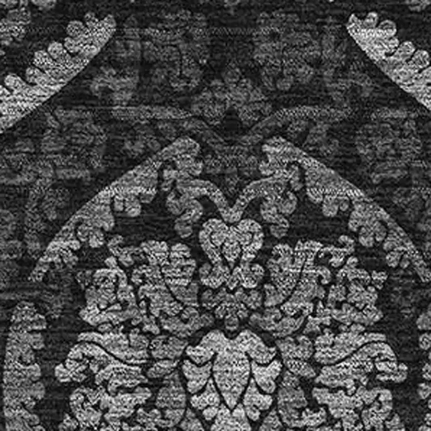 Gray And Silver Medallion Washable Area Rug With UV Protection Photo 3