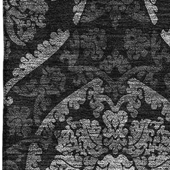 Gray And Silver Medallion Washable Area Rug With UV Protection Photo 3