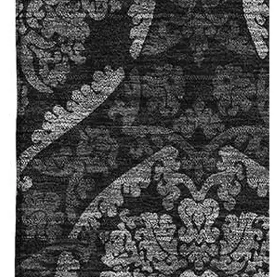 Gray And Silver Medallion Washable Area Rug With UV Protection Photo 3