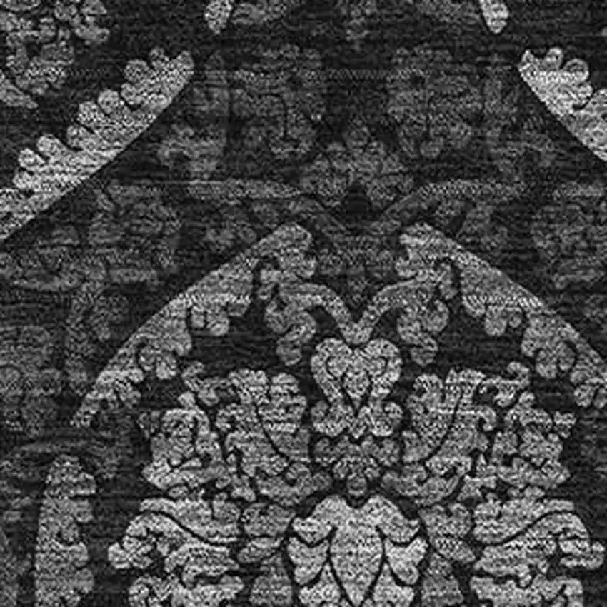 Gray And Silver Medallion Washable Area Rug With UV Protection Photo 3