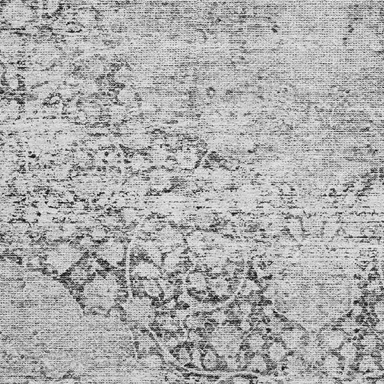 Gray And Silver Medallion Washable Area Rug With UV Protection Photo 2