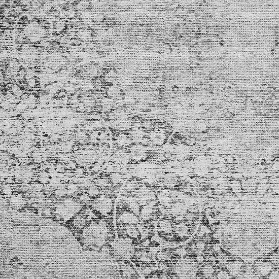 Gray And Silver Medallion Washable Area Rug With UV Protection Photo 2