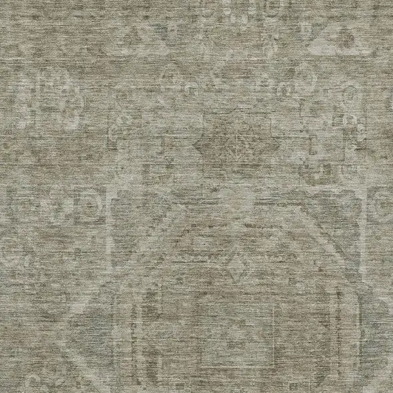 Gray And Silver Medallion Washable Indoor Outdoor Area Rug Photo 3