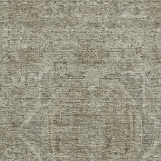 Gray And Silver Medallion Washable Indoor Outdoor Area Rug Photo 4