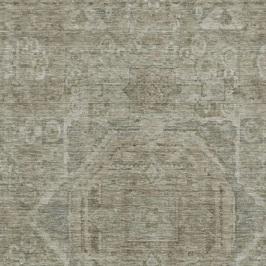 Gray And Silver Medallion Washable Indoor Outdoor Area Rug Photo 4