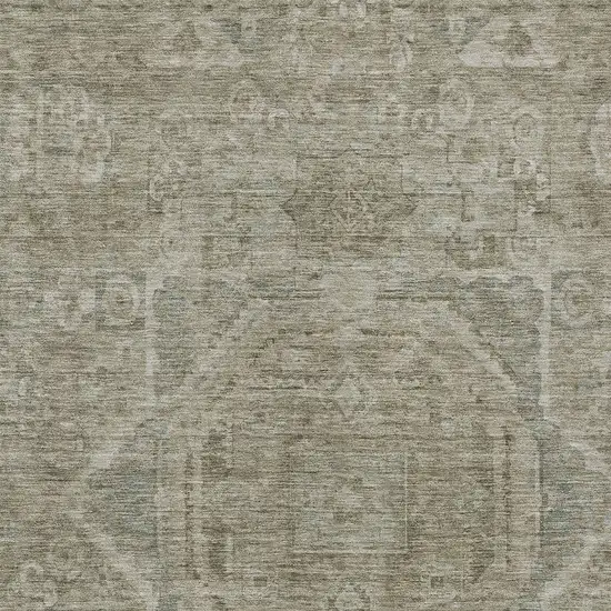 Gray And Silver Medallion Washable Indoor Outdoor Area Rug Photo 7
