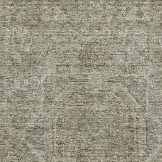 Gray And Silver Medallion Washable Indoor Outdoor Area Rug Photo 4