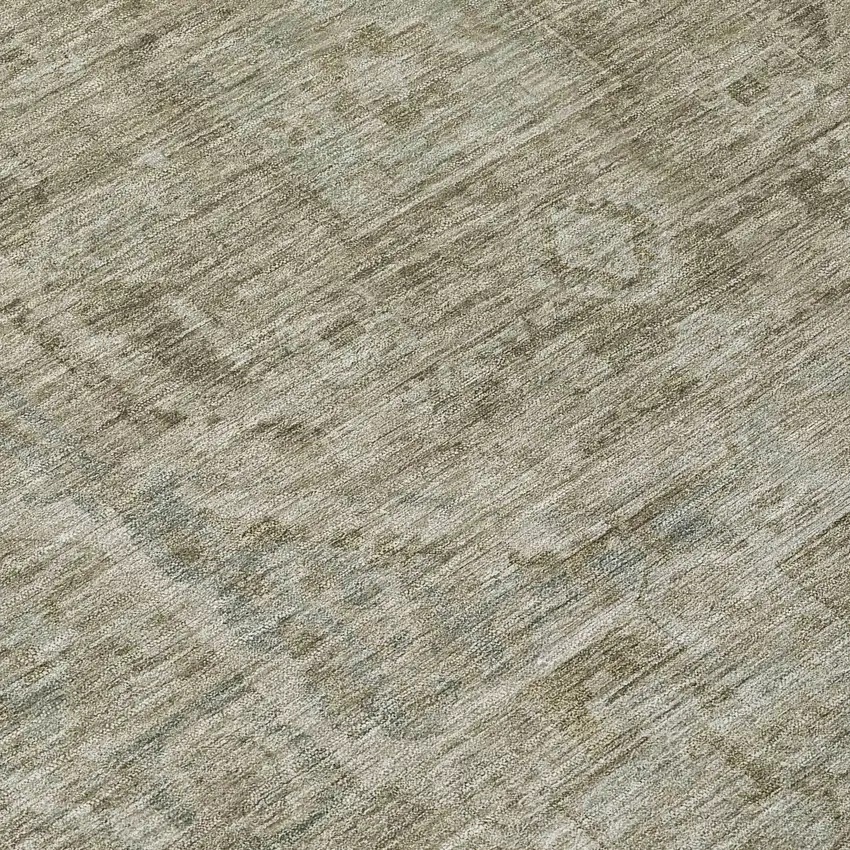 Gray And Silver Medallion Washable Indoor Outdoor Area Rug Photo 8