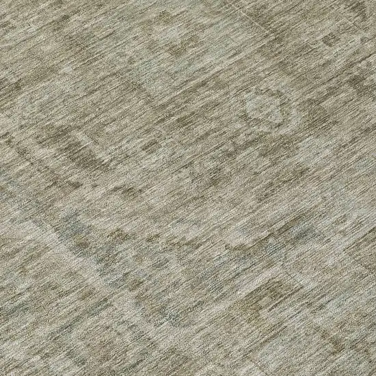 Gray And Silver Medallion Washable Indoor Outdoor Area Rug Photo 8