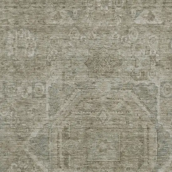 Gray And Silver Medallion Washable Indoor Outdoor Area Rug Photo 7