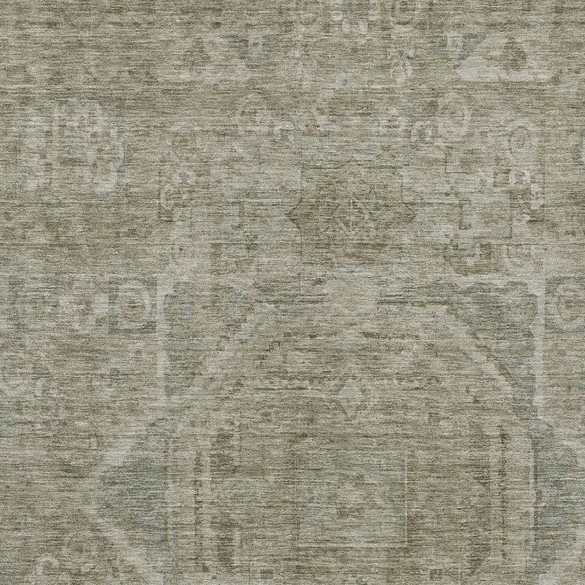 Gray And Silver Medallion Washable Indoor Outdoor Area Rug Photo 7