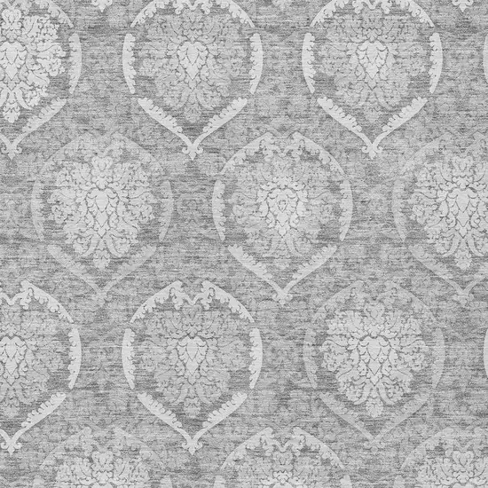 Gray And Silver Medallion Washable Indoor Outdoor Area Rug Photo 6