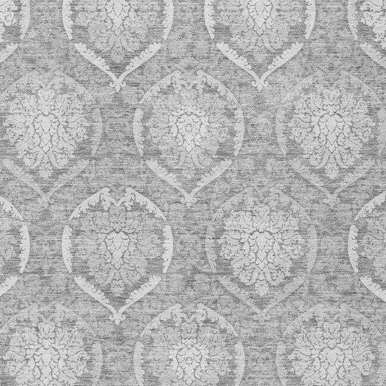 Gray And Silver Medallion Washable Indoor Outdoor Area Rug Photo 6