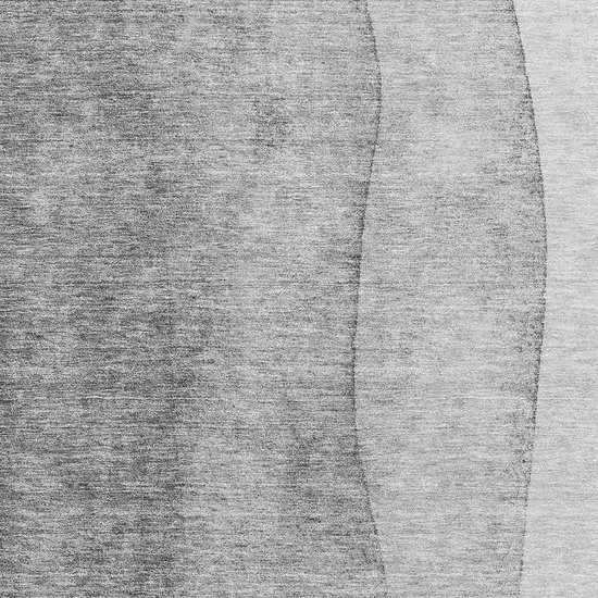 Gray And Silver Ombre Washable Area Rug With UV Protection Photo 4