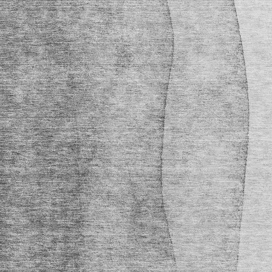 Gray And Silver Ombre Washable Area Rug With UV Protection Photo 4