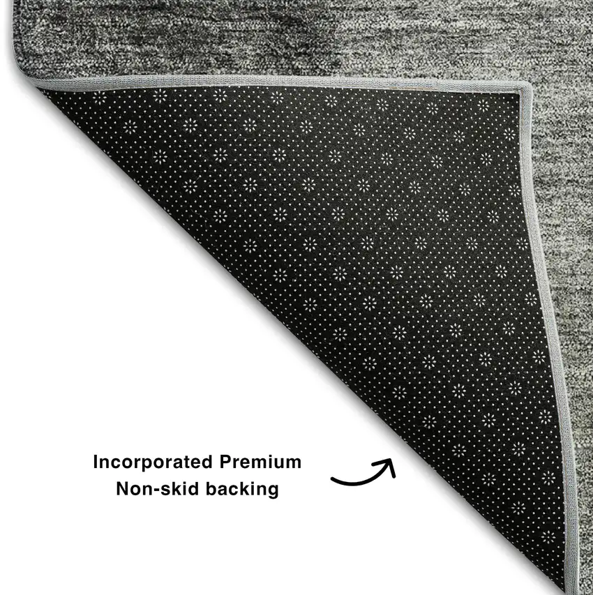 Gray And Silver Ombre Washable Area Rug With UV Protection Photo 8