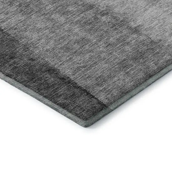 Gray And Silver Ombre Washable Area Rug With UV Protection Photo 9