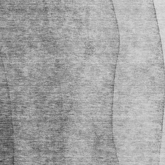 Gray And Silver Ombre Washable Area Rug With UV Protection Photo 4