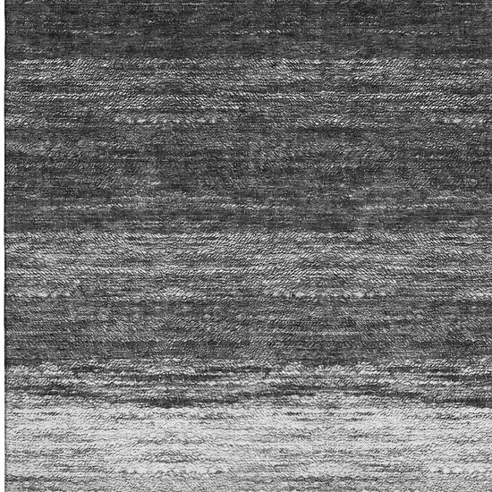 Gray And Silver Ombre Washable Area Rug With UV Protection Photo 4