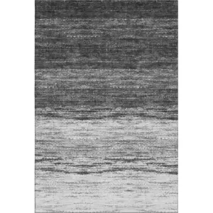 Photo of Gray And Silver Ombre Washable Area Rug With UV Protection