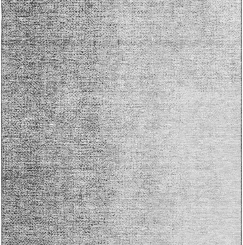 Gray And Silver Ombre Washable Area Rug With UV Protection Photo 3