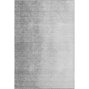 Photo of Gray And Silver Ombre Washable Area Rug With UV Protection