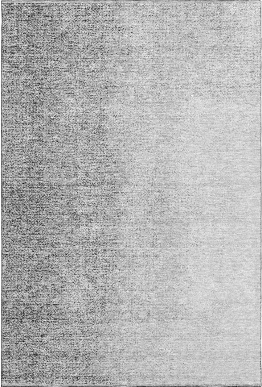 Gray And Silver Ombre Washable Area Rug With UV Protection Photo 1