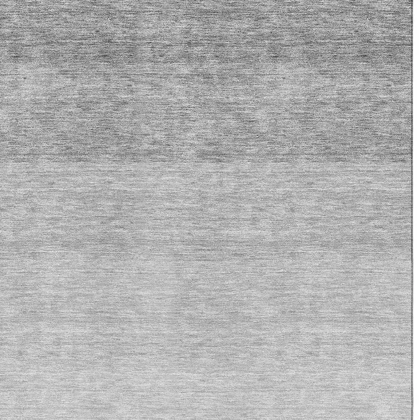 Gray And Silver Ombre Washable Area Rug With UV Protection Photo 3
