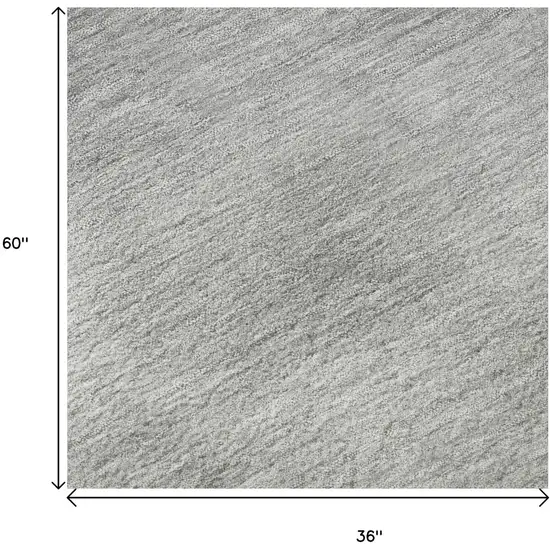 Gray And Silver Ombre Washable Area Rug With UV Protection Photo 9