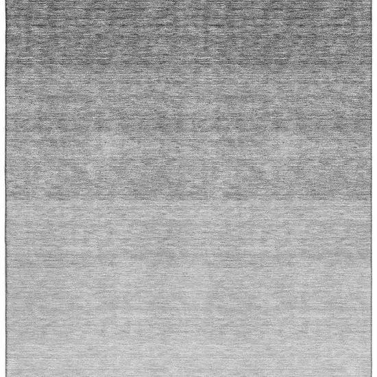 Gray And Silver Ombre Washable Area Rug With UV Protection Photo 4
