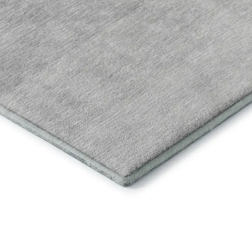 Gray And Silver Ombre Washable Area Rug With UV Protection Photo 7