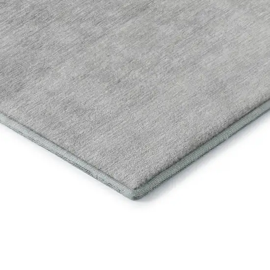 Gray And Silver Ombre Washable Area Rug With UV Protection Photo 6