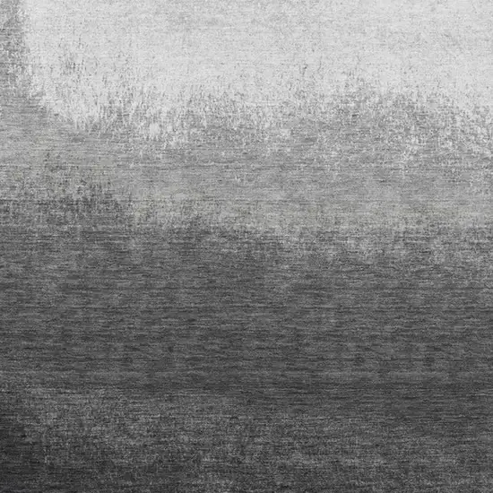 Gray And Silver Ombre Washable Indoor Outdoor Area Rug Photo 3