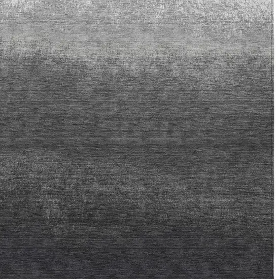 Gray And Silver Ombre Washable Indoor Outdoor Area Rug Photo 4