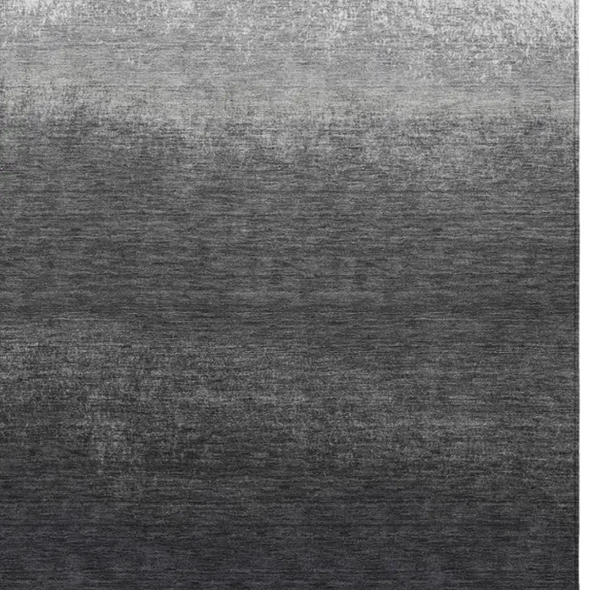 Gray And Silver Ombre Washable Indoor Outdoor Area Rug Photo 4