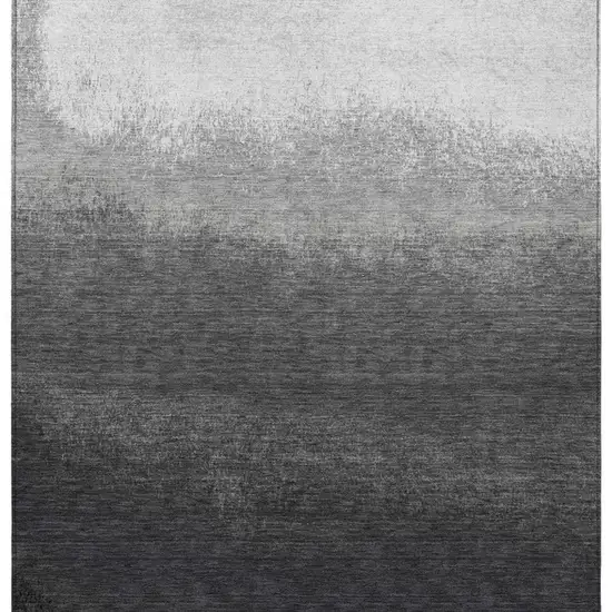 Gray And Silver Ombre Washable Indoor Outdoor Area Rug Photo 4