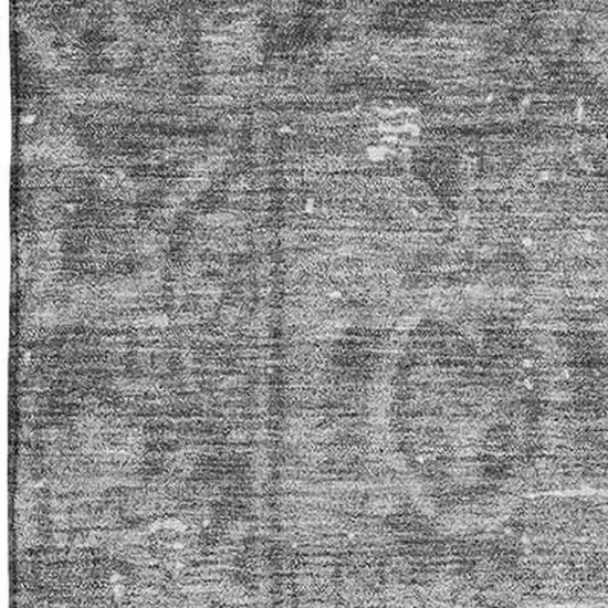 Gray And Silver Oriental Washable Area Rug With UV Protection Photo 2