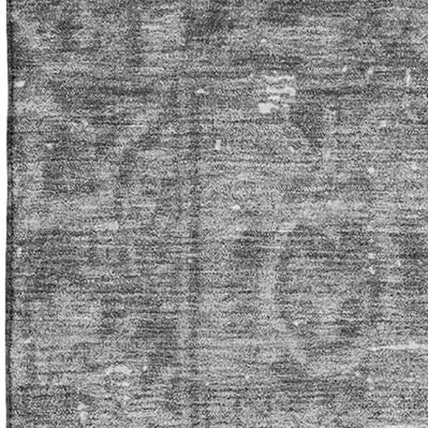 Gray And Silver Oriental Washable Area Rug With UV Protection Photo 2