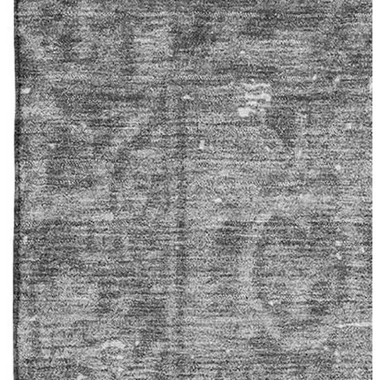 Gray And Silver Oriental Washable Area Rug With UV Protection Photo 2