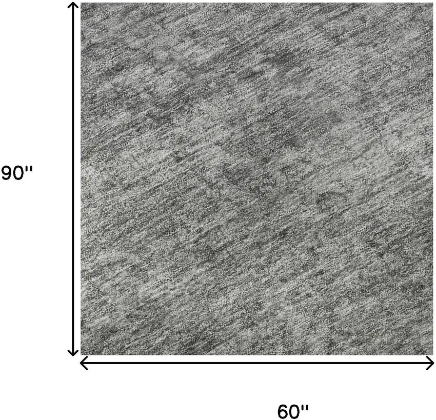 Gray And Silver Oriental Washable Area Rug With UV Protection Photo 9