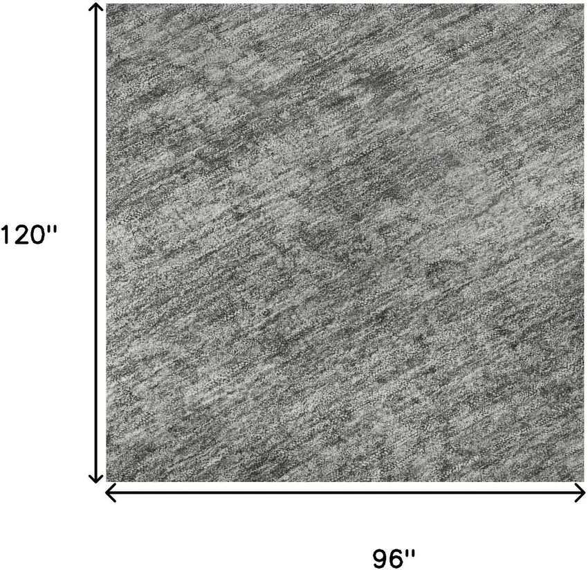 Gray And Silver Oriental Washable Area Rug With UV Protection Photo 9