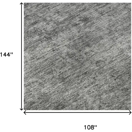 Gray And Silver Oriental Washable Area Rug With UV Protection Photo 9