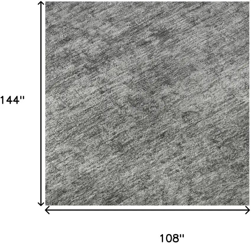 Gray And Silver Oriental Washable Area Rug With UV Protection Photo 9