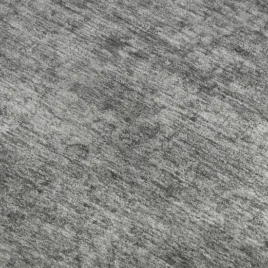 Gray And Silver Oriental Washable Area Rug With UV Protection Photo 2