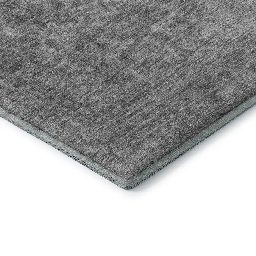 Gray And Silver Oriental Washable Area Rug With UV Protection Photo 7