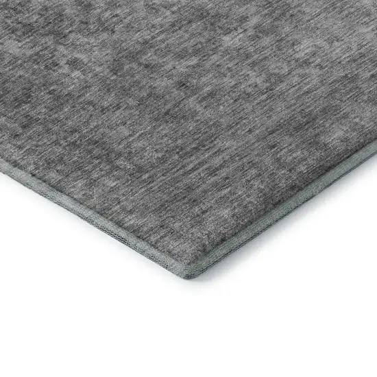 Gray And Silver Oriental Washable Area Rug With UV Protection Photo 7
