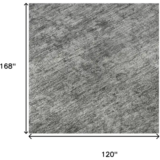 Gray And Silver Oriental Washable Area Rug With UV Protection Photo 9